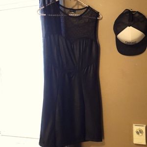 Coquette faux leather with lace dress